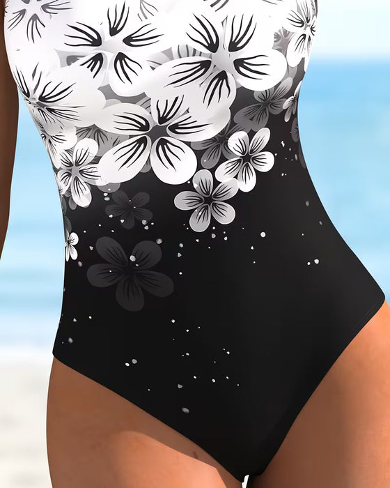 Fashion Floral Print One-Piece