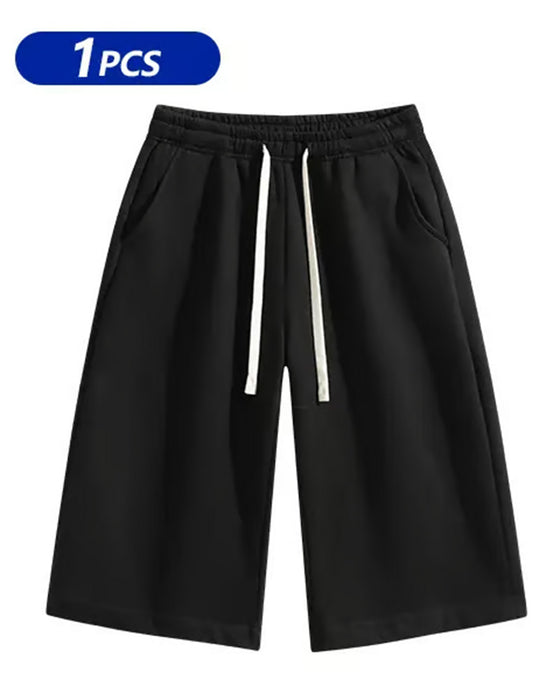 Men's Solid Color Drawstring Shorts