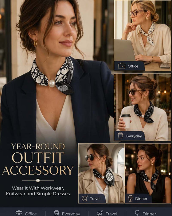 Effortless Glamour: Pop-On Pearl Necklace Scarf 🧣