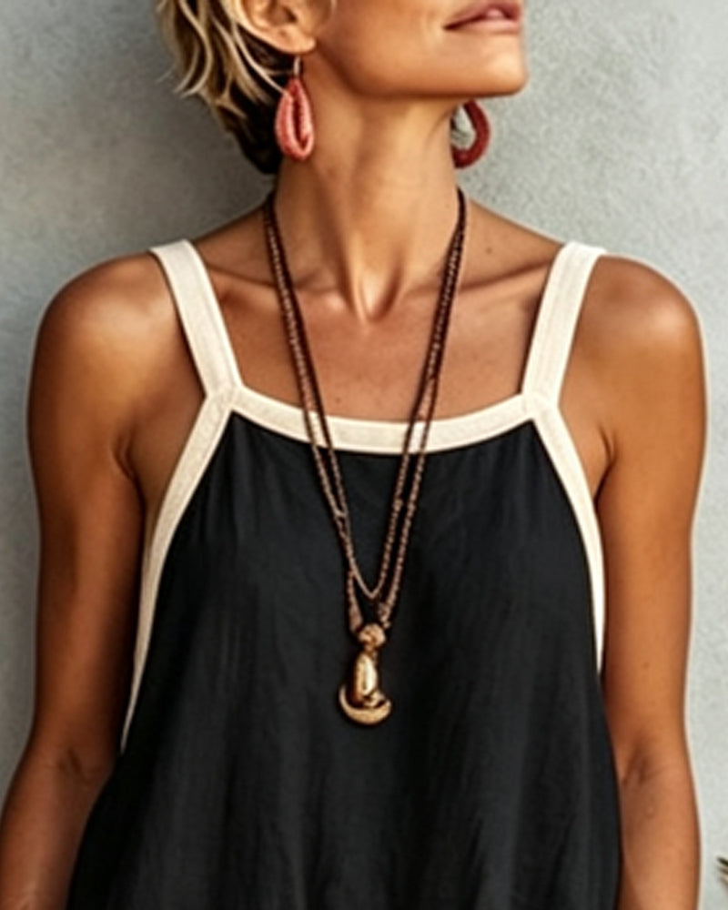 Color-Blocked Pocket Jumpsuit