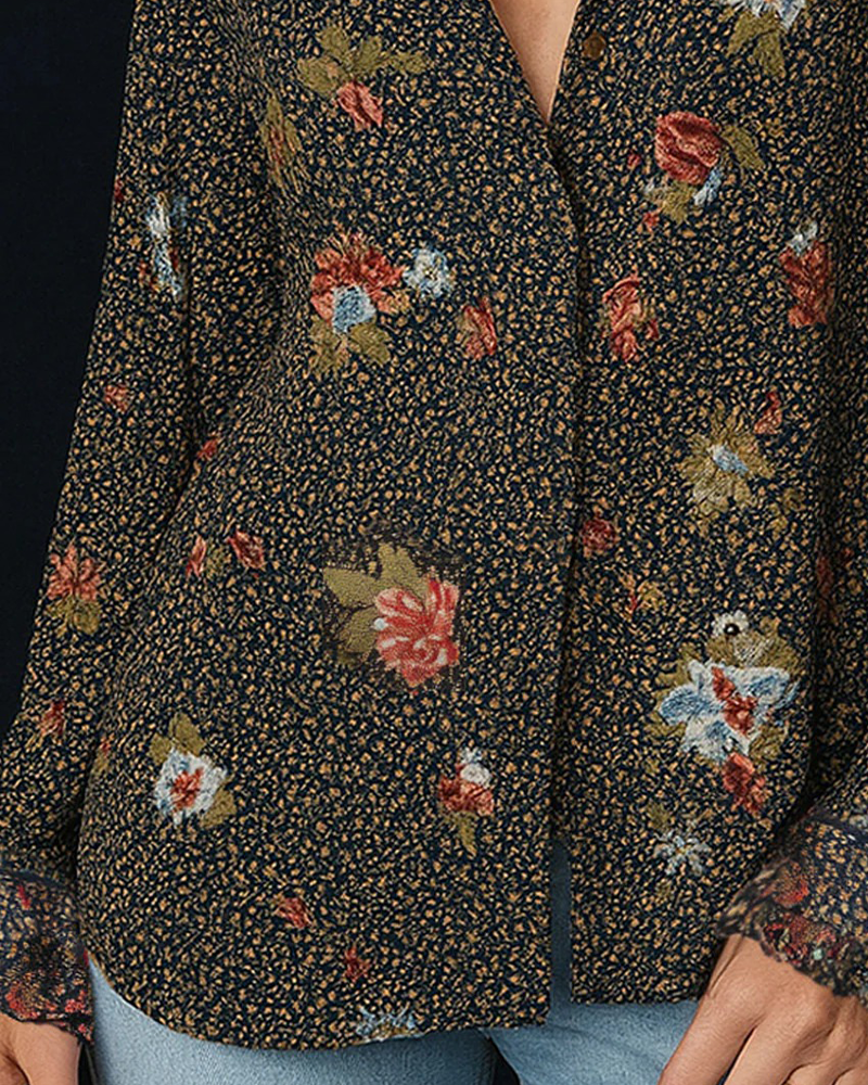 Vintage Bohemian Print Shirt