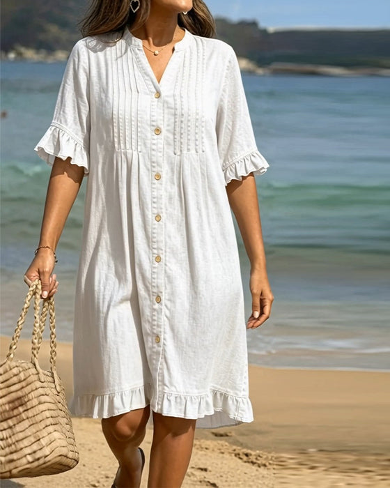 V-Neck Short-Sleeved Casual Dress