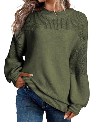 Solid Color Lantern Sleeve Jumper