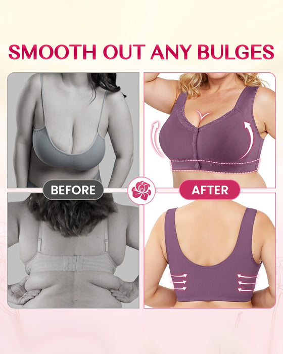 Front Button Comfortable Wireless Lift Bra