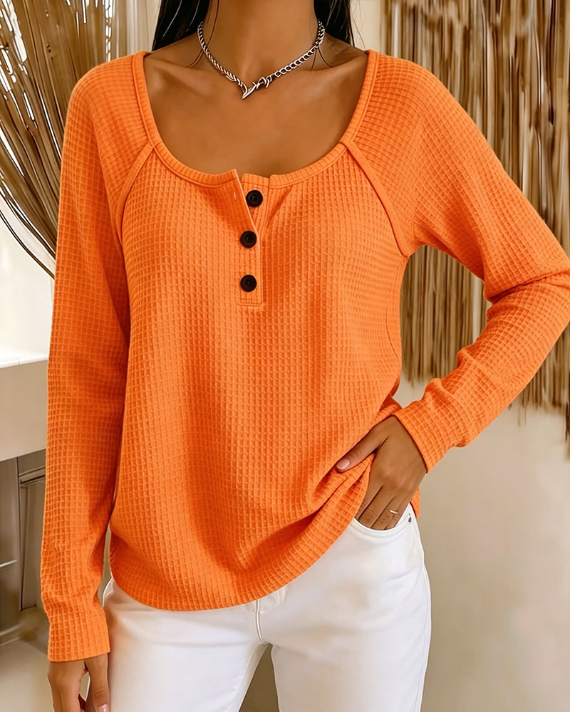 Stylish Solid Long Sleeve Top