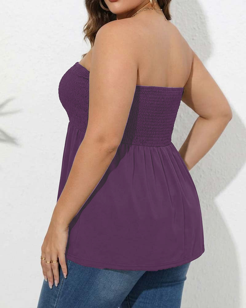 Elastic Strapless A-Line Top