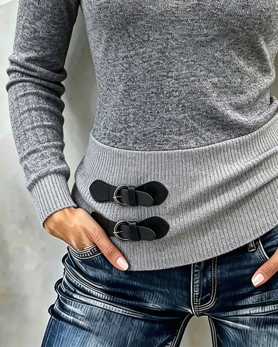 Off-Shoulder Patchwork Casual Top
