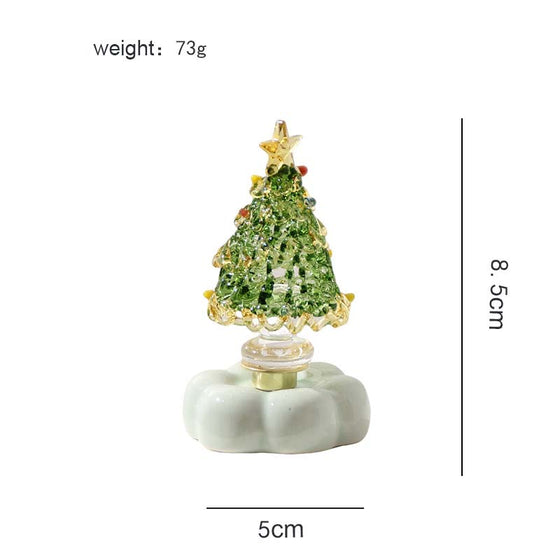 Glass Christmas Tree with Rotating Ceramic Base