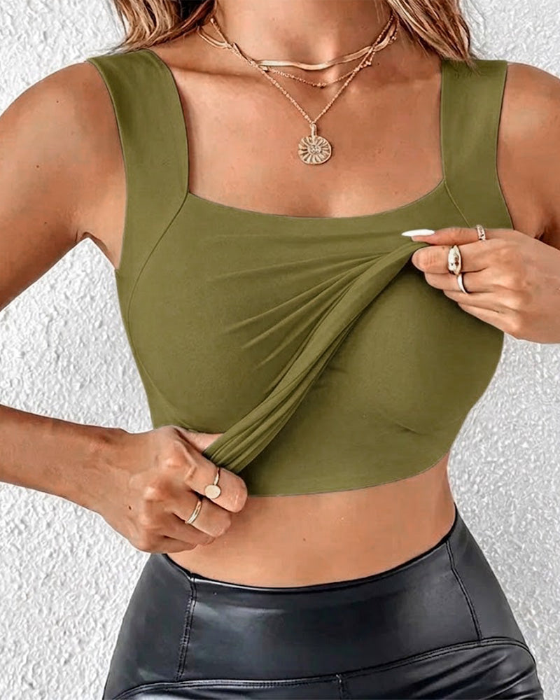 🔥U Neck Shapewear Built-in Bra Tank