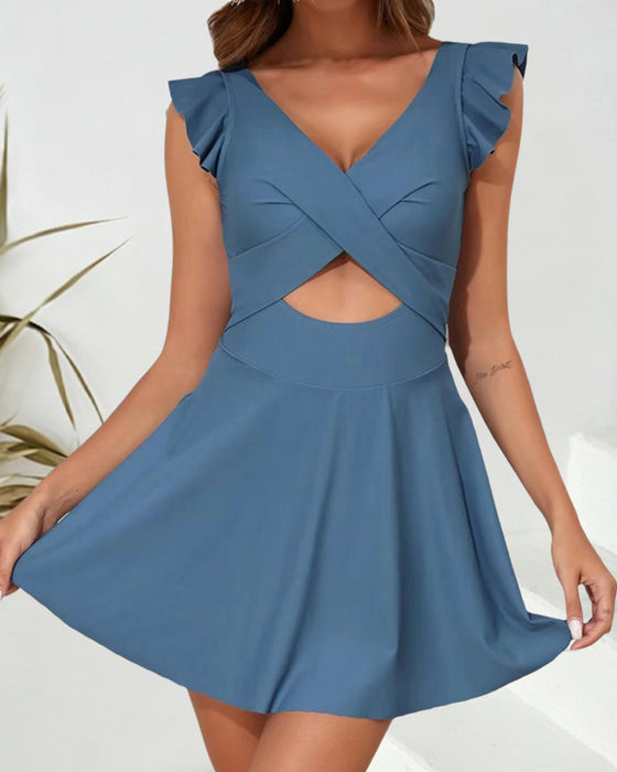 Cross Skirt One Piece