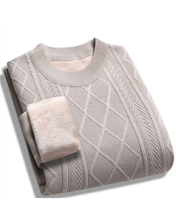 Men's Winter Plush-Lined Warm Knitted Sweater