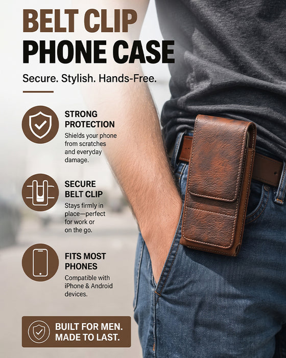 🔥Waist Belt Cell Phone Pouch 📱 Multi-Pocket Leather Holster with Card Holder