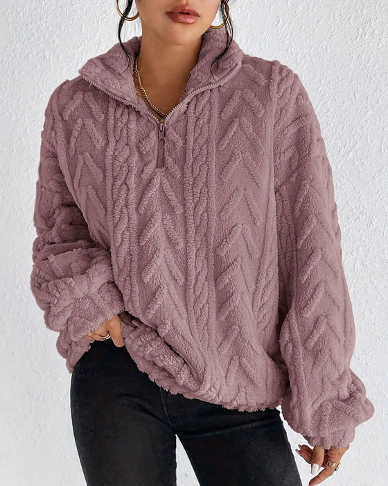 Double-Sided Fleece Half Zip Sweatshirt