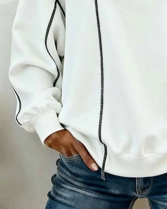 Crewneck Oversized Color-Block Sweatshirt