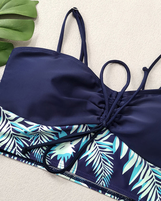 High-Waisted Boyleg Printed Bikini