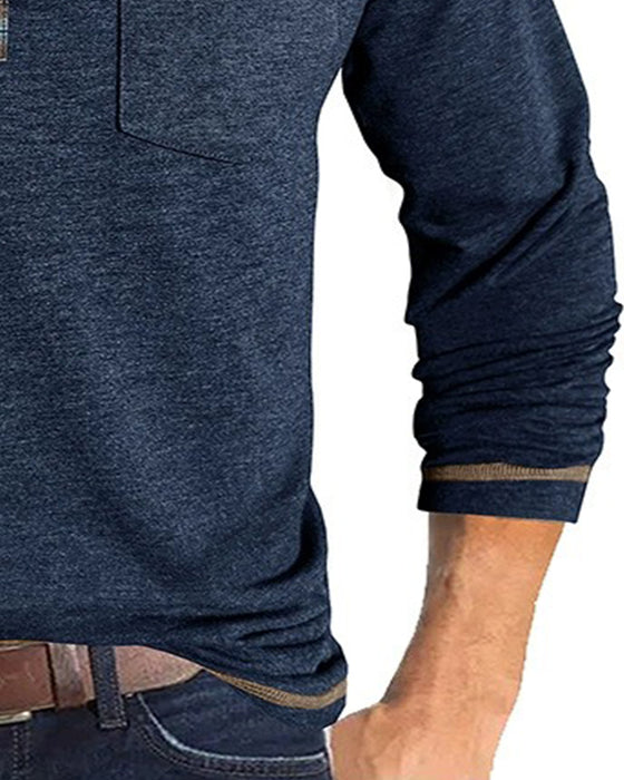 Men's Button Lapel Polo Blouse