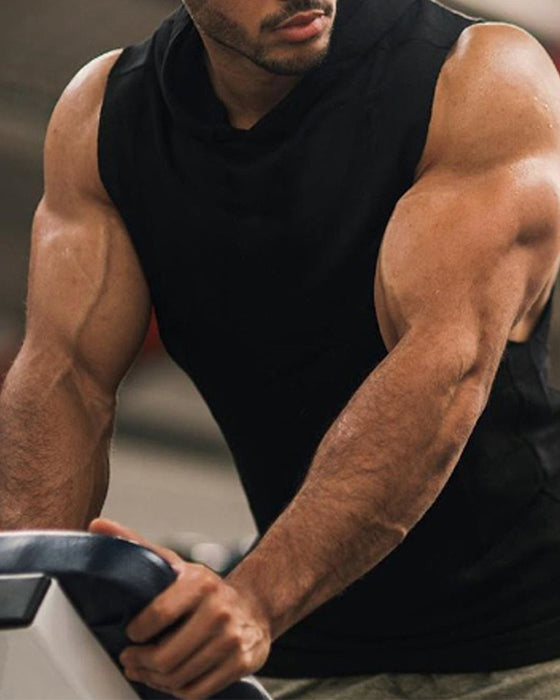 Men's Hooded Pocket Tank Top