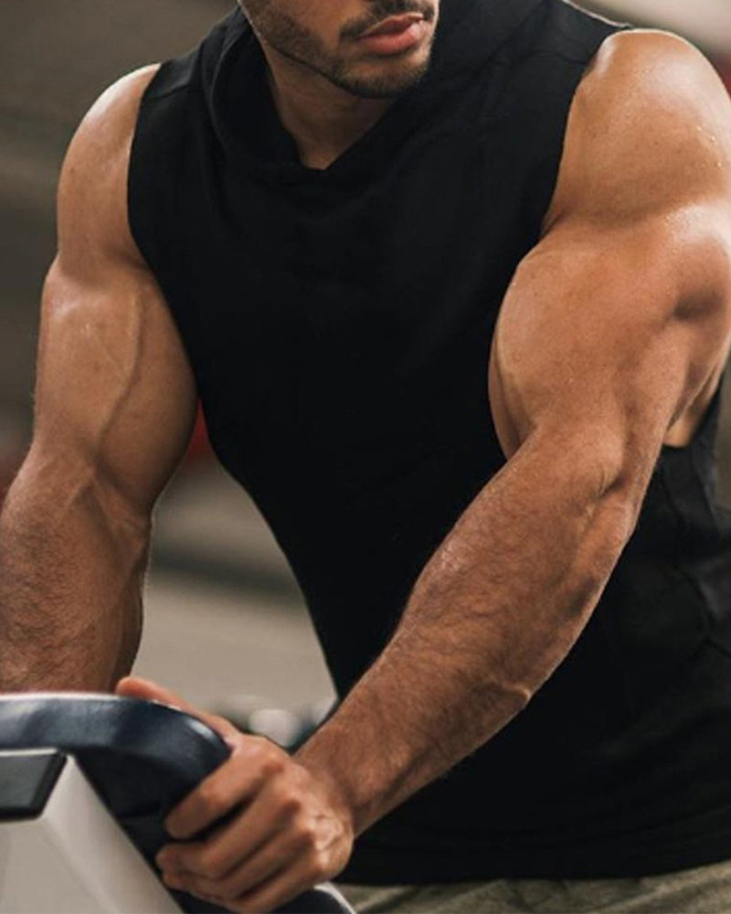 Men's Hooded Pocket Tank Top