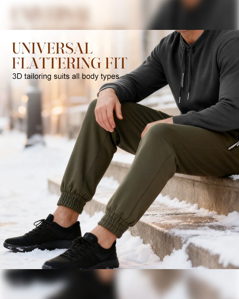 Men's Warm-Lined Waterproof Drawstring Trousers