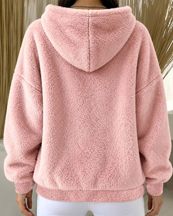 Plush Hooded Relaxed Hoodie