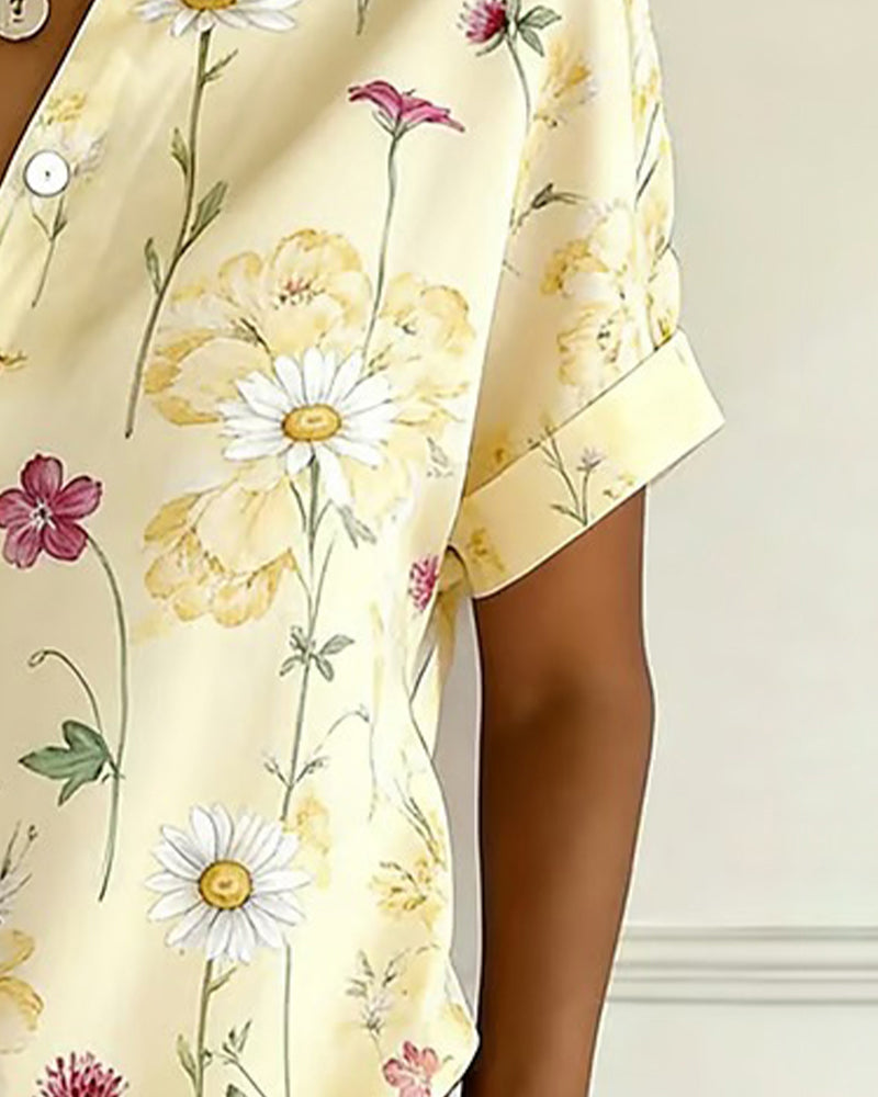 Fresh Floral Print Shirt