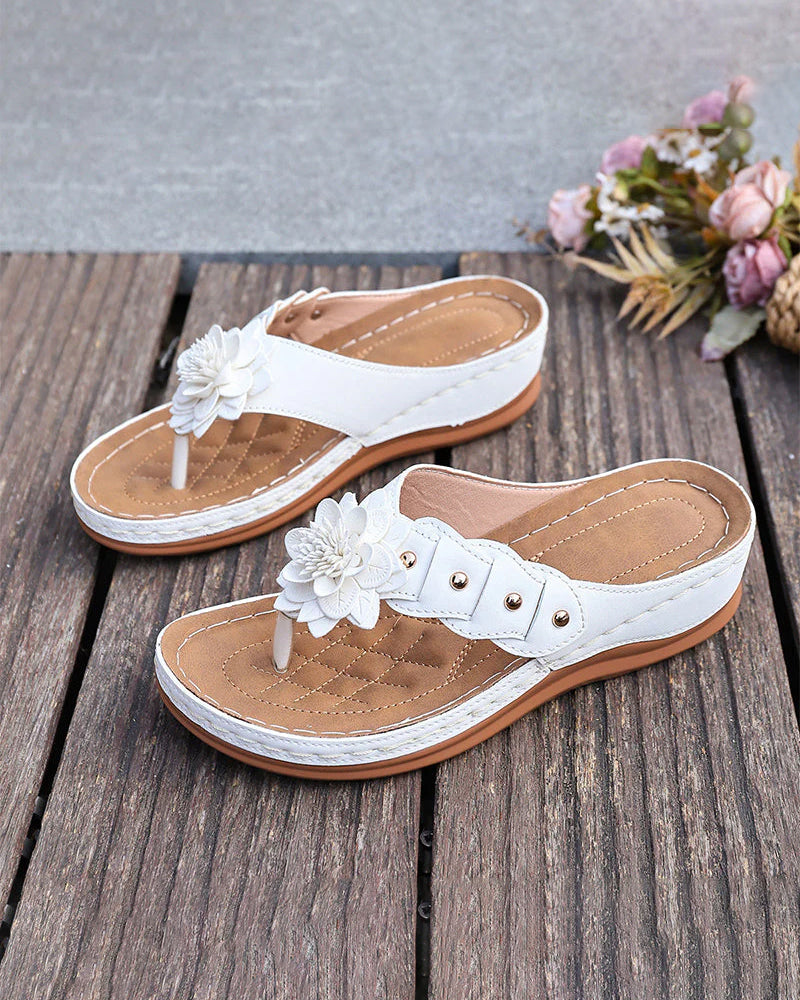 Women's Floral Print Sandals With Arch Support