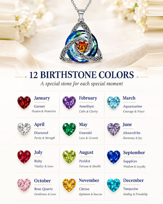 Birthstone Celtic Trinity Knot Necklace ✨