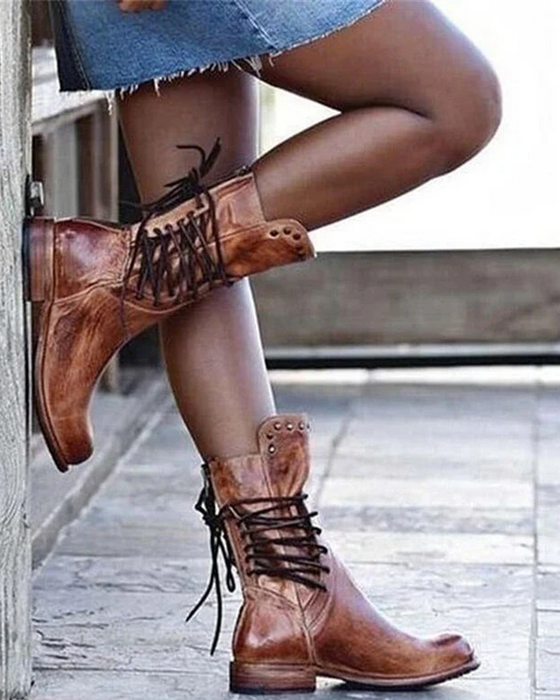 🔥 Latest 2025 🔥 Vintage Women's Boots With Side Lacing