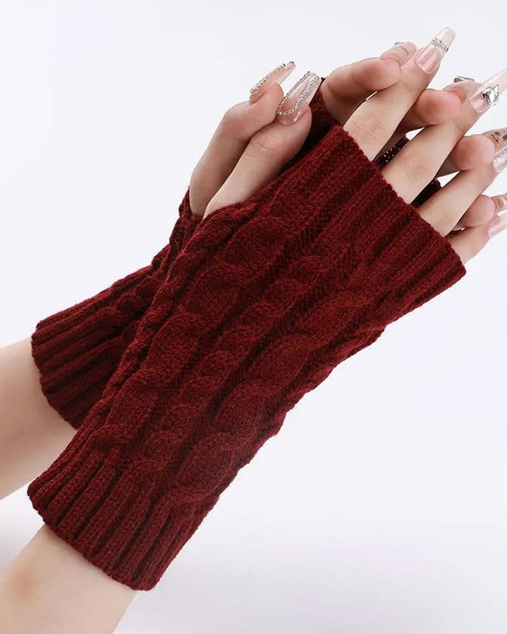 Cable Knit Fingerless Gloves