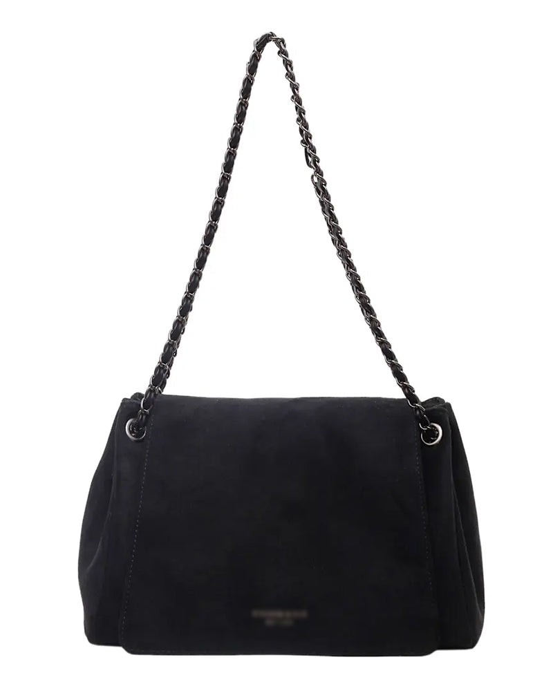 Plain Suede Crossbody Shoulder Bag