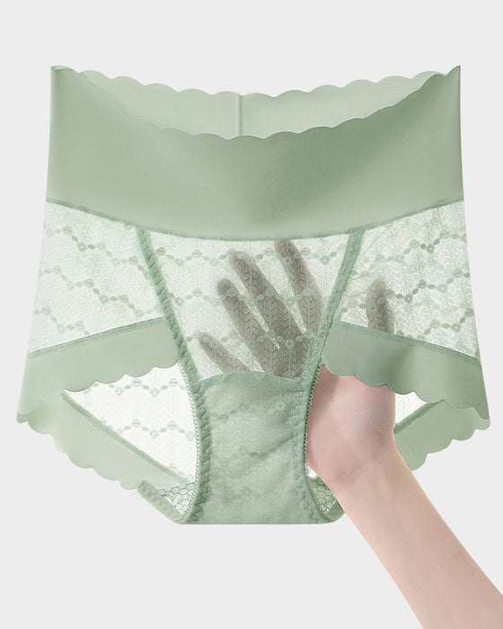 Breathable Seamless High Waist Lace Panties