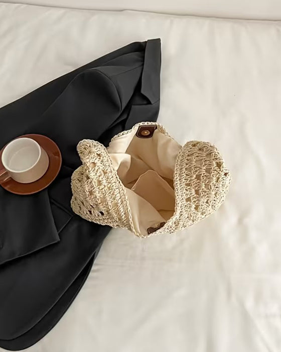 One Shoulder Straw Bag