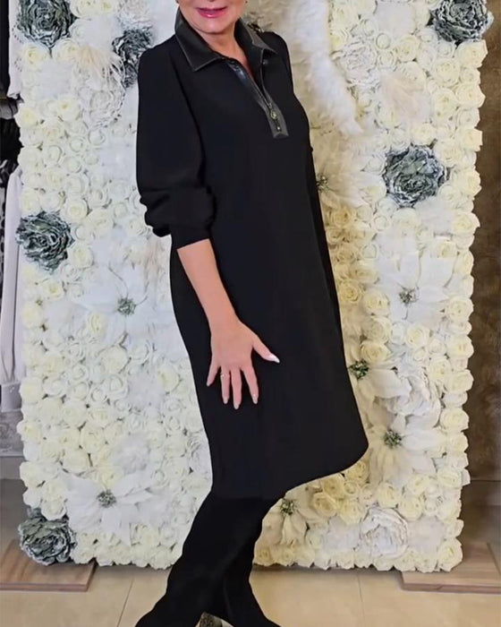 Half-Zip Collar Fashion Dress