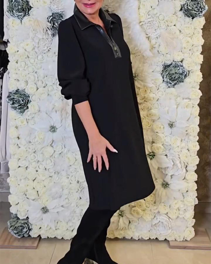 Half-Zip Collar Fashion Dress