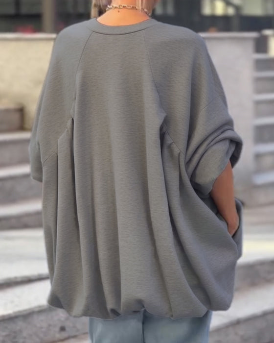 Solid Color Loose Irregular Top