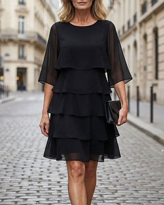 Loose Round Neck Cake Dress