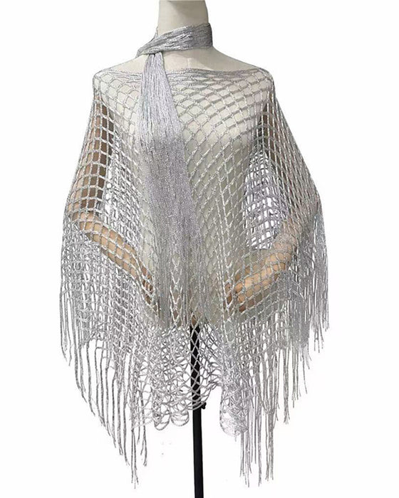 Fringe Mesh Hollow Out Pullover