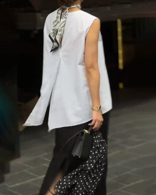 Irregular Sleeveless Vest Blouse