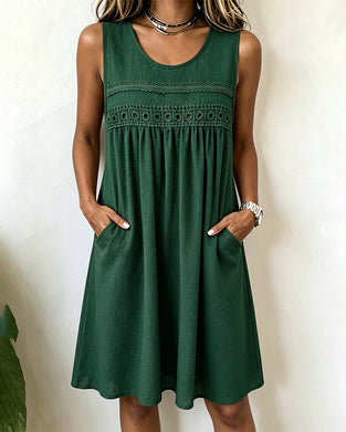 Cutout Lace Sleeveless Dress
