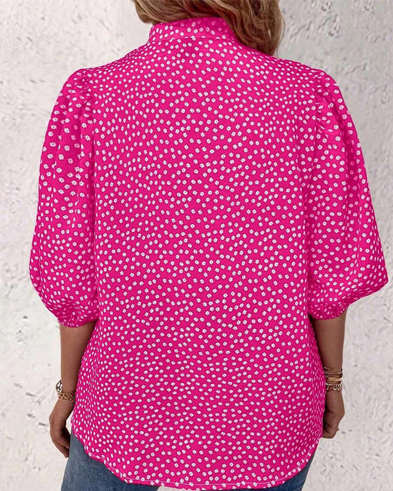 Small Floral Puff Sleeve Shirt