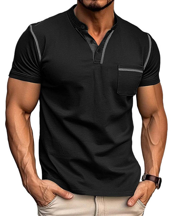 Men's Henry Casual Solid Color Shirt