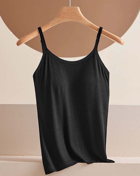 Ribbed Built-in Bra Cami Top
