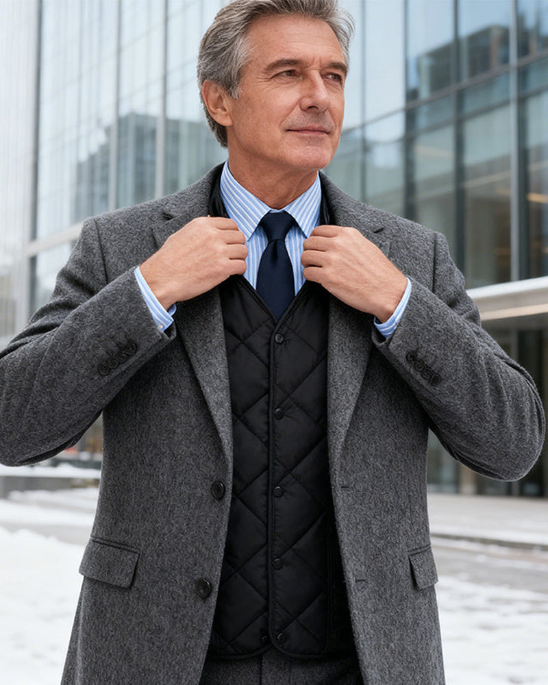 Men's Casual Quilted Thermal-Lined Vest