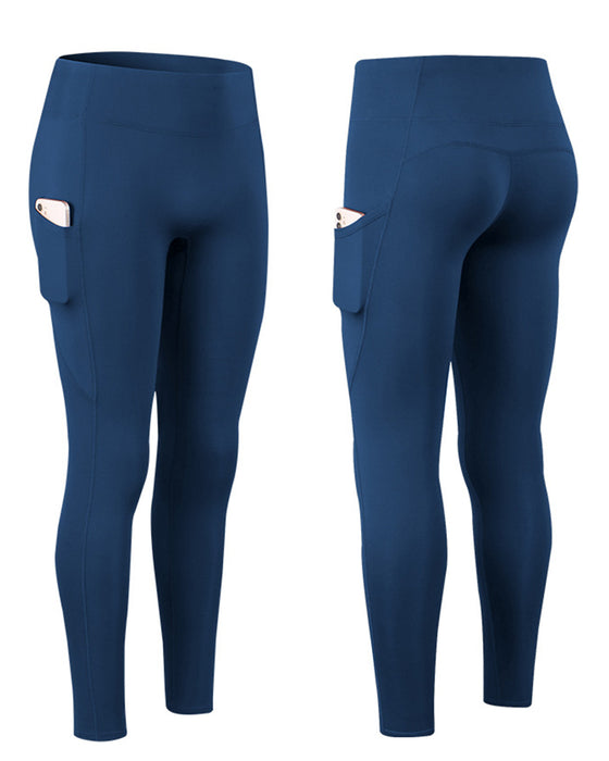 Solid color leggings with fleece pockets