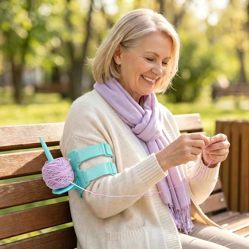 Adjustable Arm Yarn Holder for Knitting & Crochet