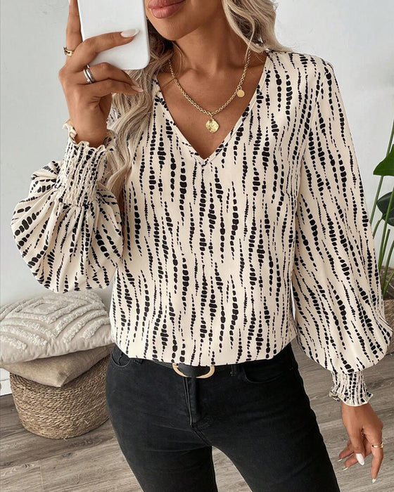 V-Neck Casual Blouse