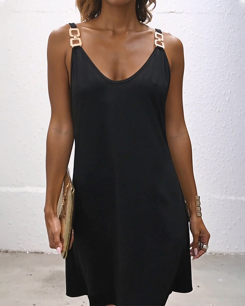 Casual Solid Color Cami Dress