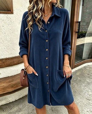 Stylish Shirt Style Short Dress