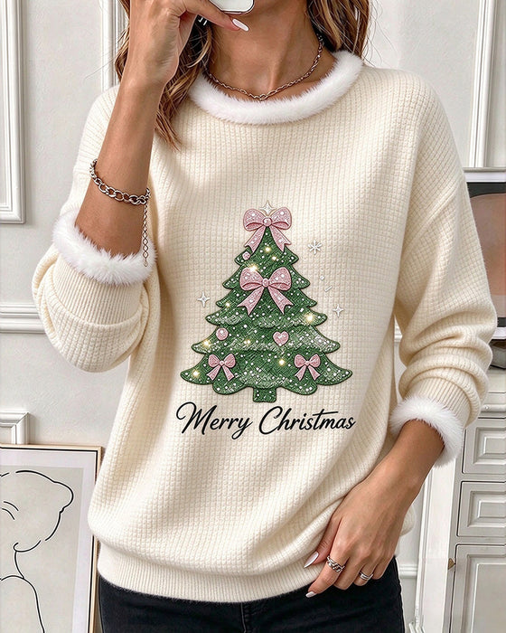 Christmas Tree Contrast Color Sweatshirt