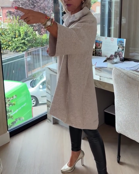 Stand Collar Half-Zip Loose Pullover